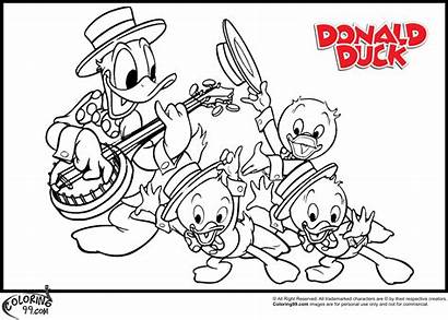 Duck Coloring Donald Pages Louie Huey Dewey