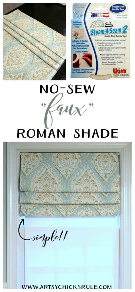 Recycled mini blinds to roman shades. No Sew Faux Roman Shade - Artsy Chicks Rule®