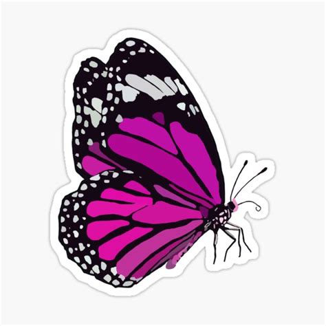 Purple Butterfly Sticker By Kimgriffin Redbubble