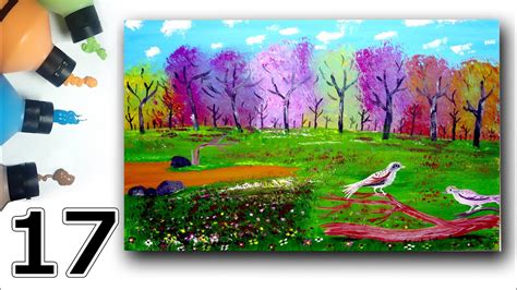 Baum mit landschaft malen in acryl auf mdf. Farbe in Öl malen lernen mit Acryl 17 - YouTube