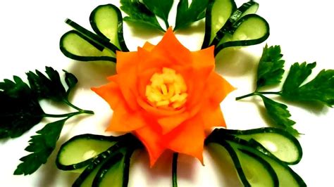 4 Life Hacks How To Make Beautiful Flowers Of Carrot And Cucumber