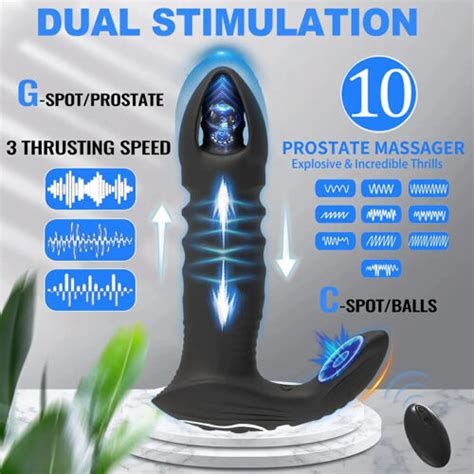 Thrusting Prostate Massager Anal Butt Plug Vibrator Dildo Adult Sex Toys For Men Ebay
