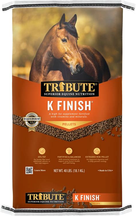Tribute Equine Nutrition K Finish High Fat Horse Feed 40 Lb Bag