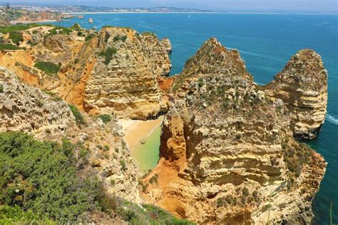 Beautiful View On Cliffs Of Ponta Da Piedade Lagos Algarve Region