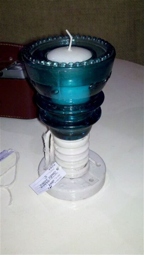 Insulator To Candle Holder Upcycle It Vintage Glass