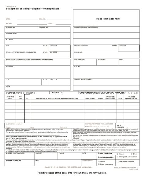 40 Free Bill of Lading Forms Templates ᐅ TemplateLab