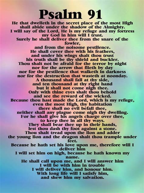 He prayed for my family and also suggested that i pray the st. Image result for psalm 91 prayer | Psalm 91 kjv, Psalm 91 ...