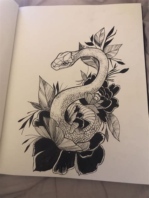 Snake Drawing Snake Drawing Snake Tattoo Snake Tattoo Design