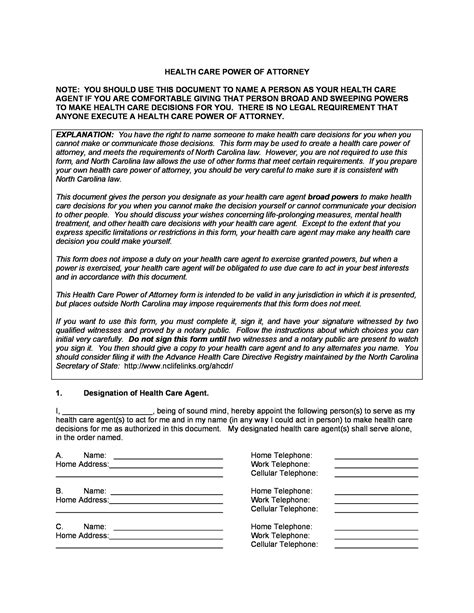50 free power of attorney forms & templates (durable, medical,general)