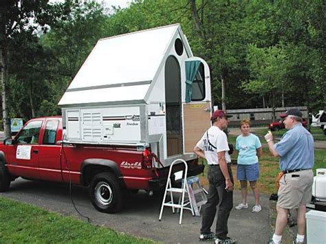 It offers the rv experience to campers for way less and with less difficulty. A-Frame on truck | A-Frame Folding Pop Up Camp Trailers ...