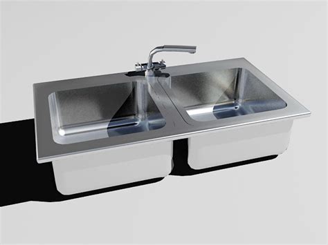 Stainless Steel Kitchen Sink 3d Model 3ds Max Files Free Download Cadnav