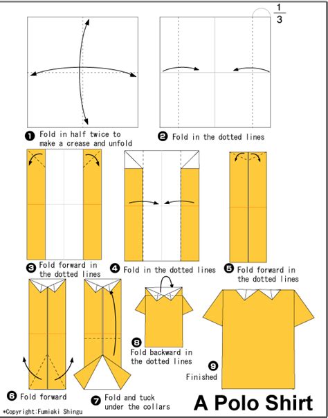 Polo Shirt Medium Size Easy Origami Instructions For Kids