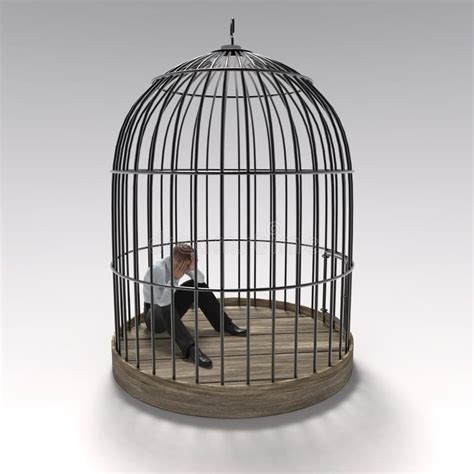 Man In The Cage Stock Illustration Image 59211915