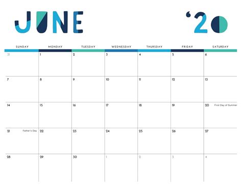 Cute June 2020 Calendar Printable Hd Wallpaper Floral Design
