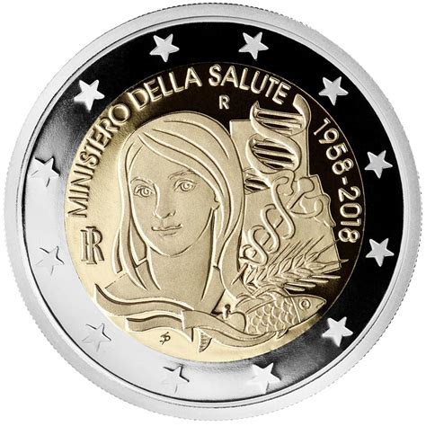 2 Euro Coin 60 Years Of The Ministry Of Health Italy 2018