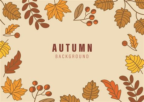 Premium Vector Autumn Vector Background With Leaves In A Circle