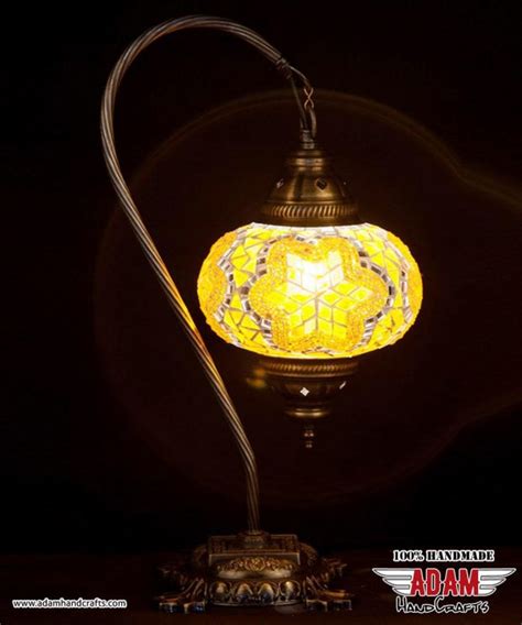 Swan Neck Mosaic Table Lamp Yellow Model Large Mosaic Lamps