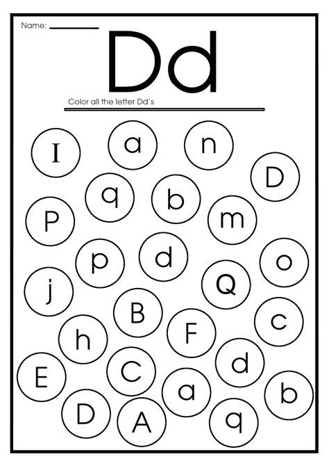 Find the letter D - preschool printable | Letter d worksheet, Letter p worksheets, Letter flashcards