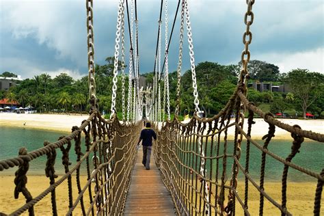 Sentosa The Rope Suspended Bridge Between Palawan Beach An Flickr