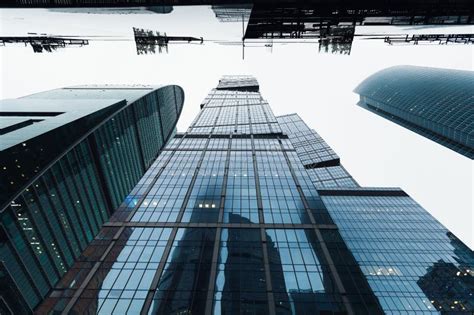 Modern Skyscrapers From Low Angle View Stock Image Image Of District