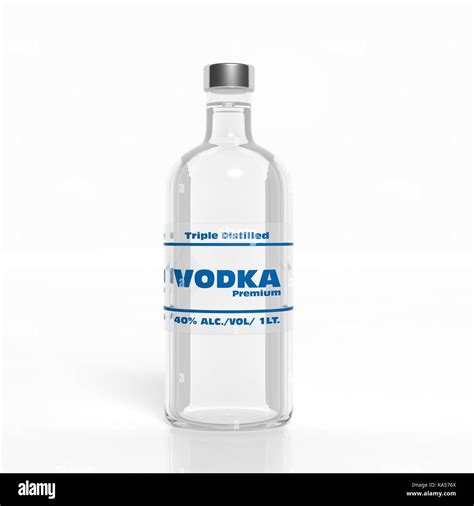 3d Vodka Transparent Glass Bottle Isolated On White Stock Photo Alamy