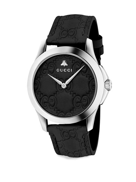 Lyst Gucci G Timeless Leather Strap Watch In Black For Men