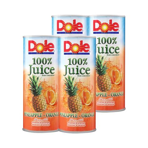 Dole Pineapple Orange Juice Value Pack 4 X 250ml Online At Best Price