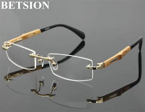 pure titanium rimless reading glasses wooden full rim unisex retro readers 50 75 100 125