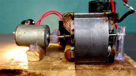 An Electric Motor Sitting On Top Of A Wooden Table