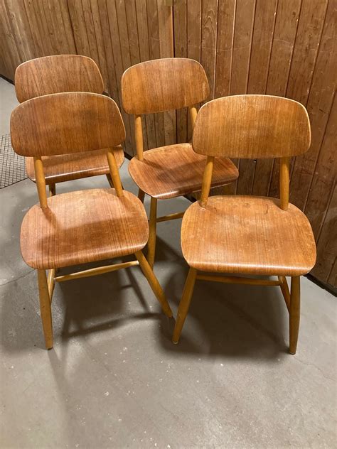 Retro Stolar Teak 4 St 441815633 ᐈ Köp På Tradera