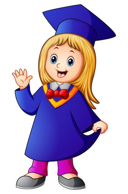 Premium Vector Vector Illustration Of Happy Graduation Girl Cartoon