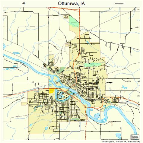 Ottumwa Iowa Street Map 1960465