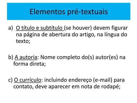 Elementos Textuais De Um Artigo Científico