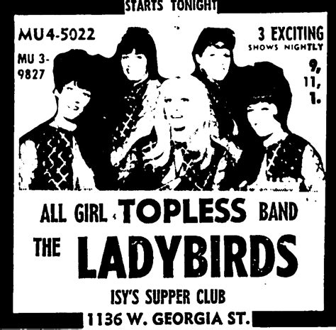 Showbiz Imagery And Forgotten History The Ladybirds All Girl Topless Band