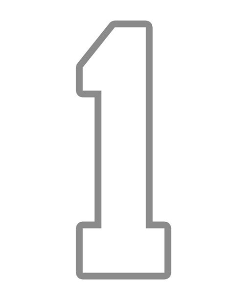 Number 1 Outline Printable Numbers Craft Shop Clip Art