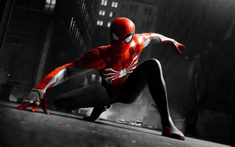 Download Wallpaper 1440x900 Black And Red Suit Spider Man Video Game