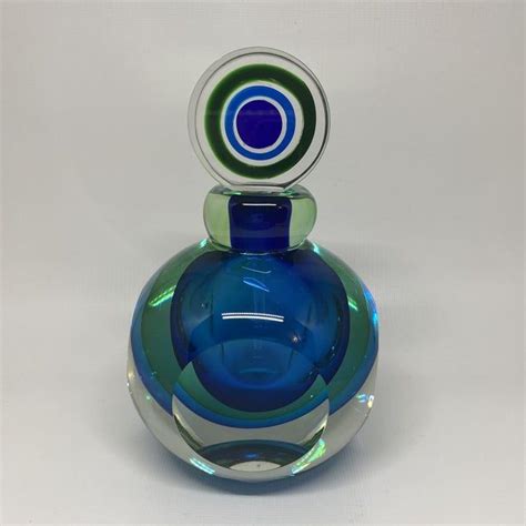 Murano Sommerso Style Glass Op Art Perfume Bottle Perfume Bottles