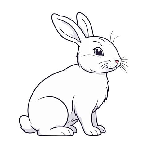 Ai Generated Cute White Rabbit Cartoon Illustration For Kids On