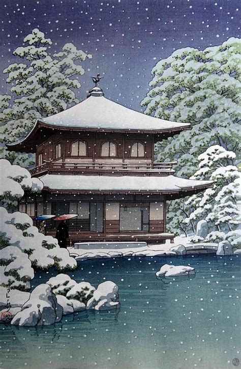 Japanese Winter Snow Landscapes Art Prints Posters Woodblock Etsy