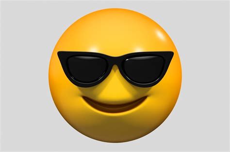 3D Emoji Smiling Face with Sunglasses | CGTrader