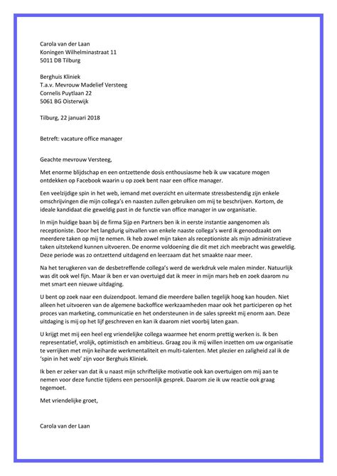 Sollicitatiebrief Office Manager Sollicitatiebijbelnl