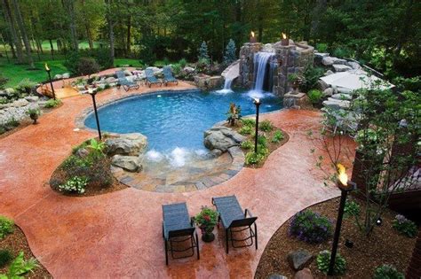 Someday If We Ever Muck With The Pool Pool Waterfall Backyard Pool