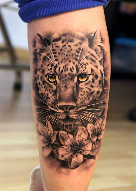 Leopard And Flowers Tattoo Not Impressed By Most Tattoos