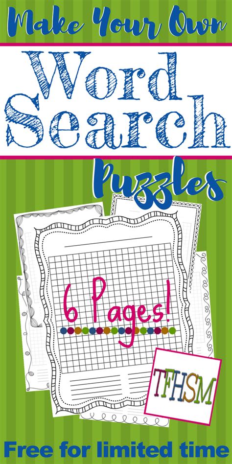 Free Make Your Own Printable Wordsearch Puzzles The Frugal