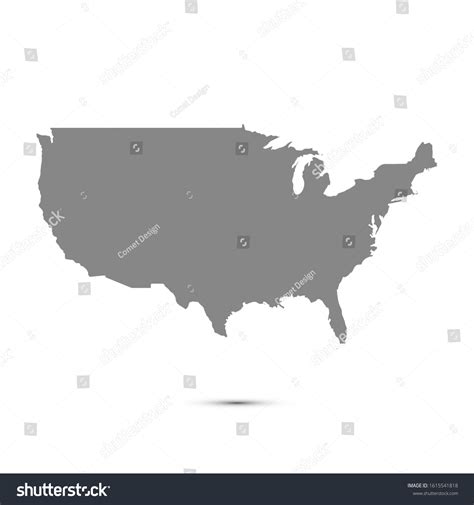 Usa Map United States America Flat 库存矢量图（免版税）1615541818 Shutterstock