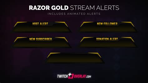 Razor Gold Free Gold Twitch Alerts Twitch Overlay
