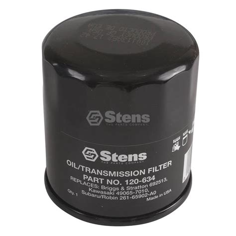 Stens 120 634 Oil Filter Replaces John Deere Am107423 Kawasaki 49065