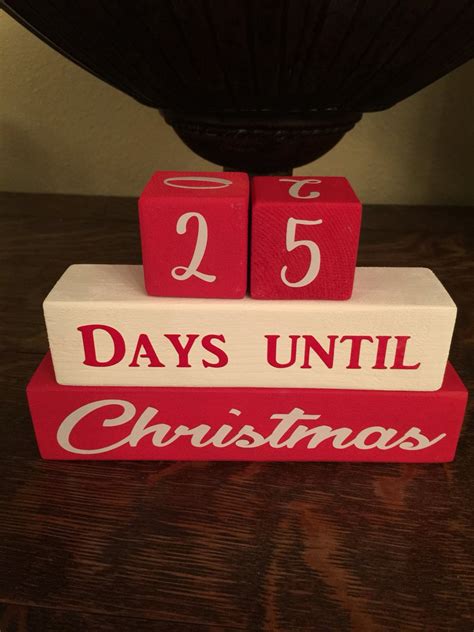 Wooden 25 Days Until Christmas Countdown Blocks