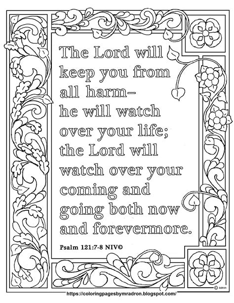 Coloring Pages For Kids By Mr Adron Free Psalm 1217 8 Print And