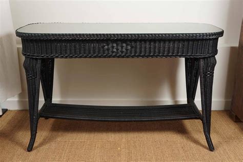Wicker sectional sofas are extremely popular because they are luxurious, modern, comfortable, and you can have a black wicker sectional with white cushions, a brown wicker sectional sofa set with. Black Wicker Sofa Table For Sale at 1stdibs
